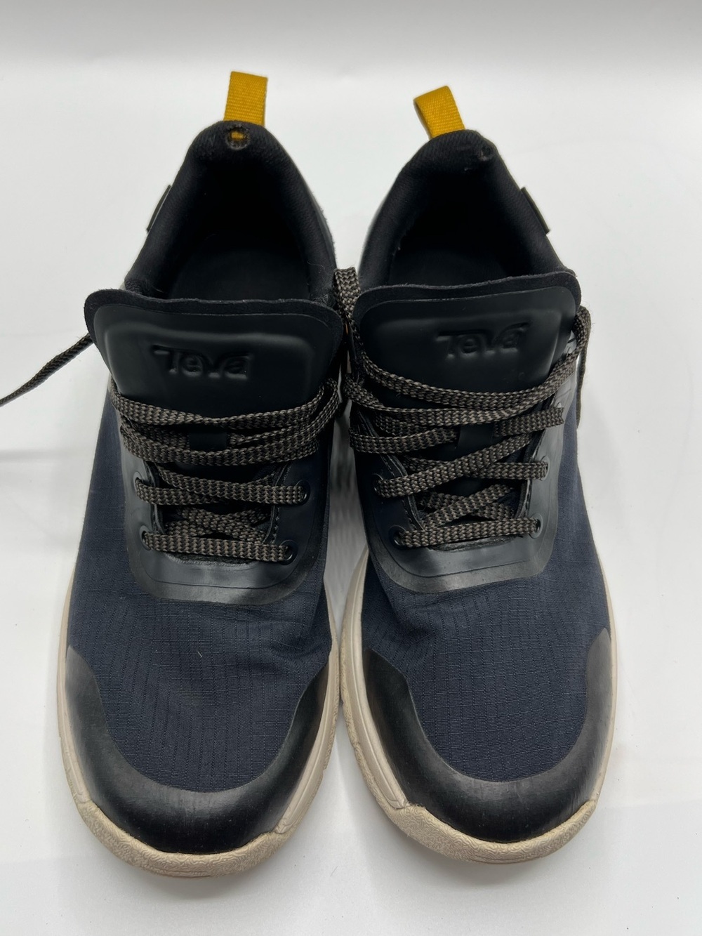 Teva Men's Navy Sneakers with Yellow Heel Loop